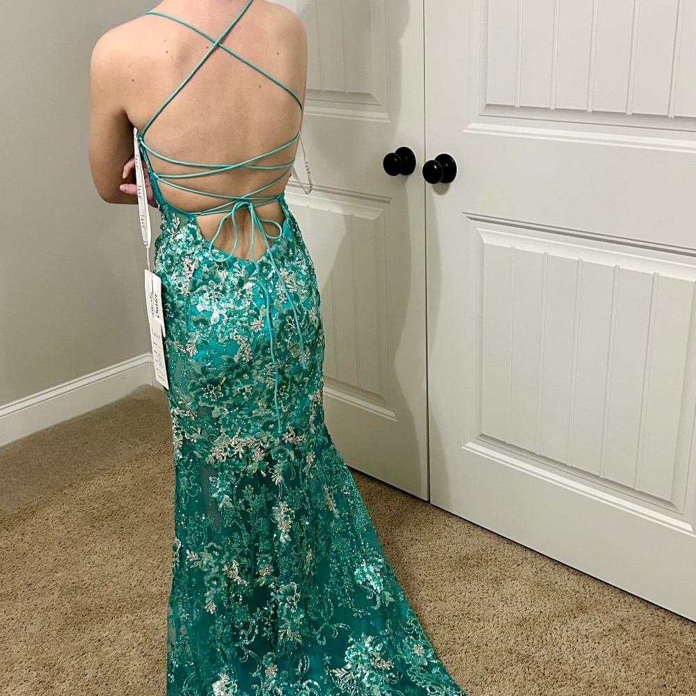 NWT Jazz Courture Size 000 Prom Dress Item 7408 - Picture 6 of 11